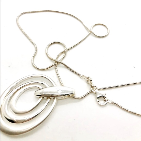 Vintage Silver Necklace & ST Hoop Earrings - Picture 6 of 9